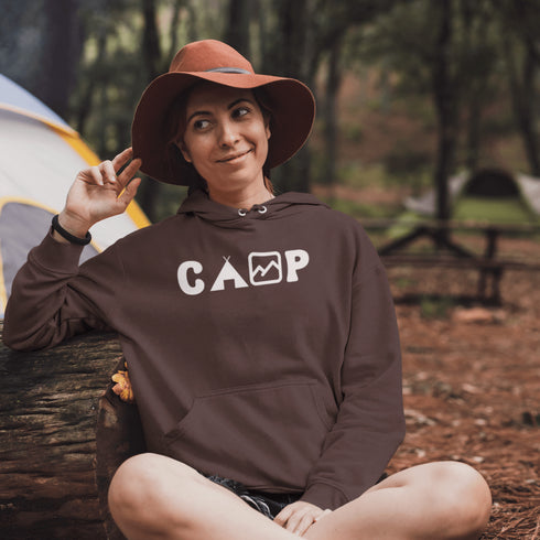 This cozy and comfortable Camping hoodie is the ultimate must-have for anyone who loves the great outdoors.